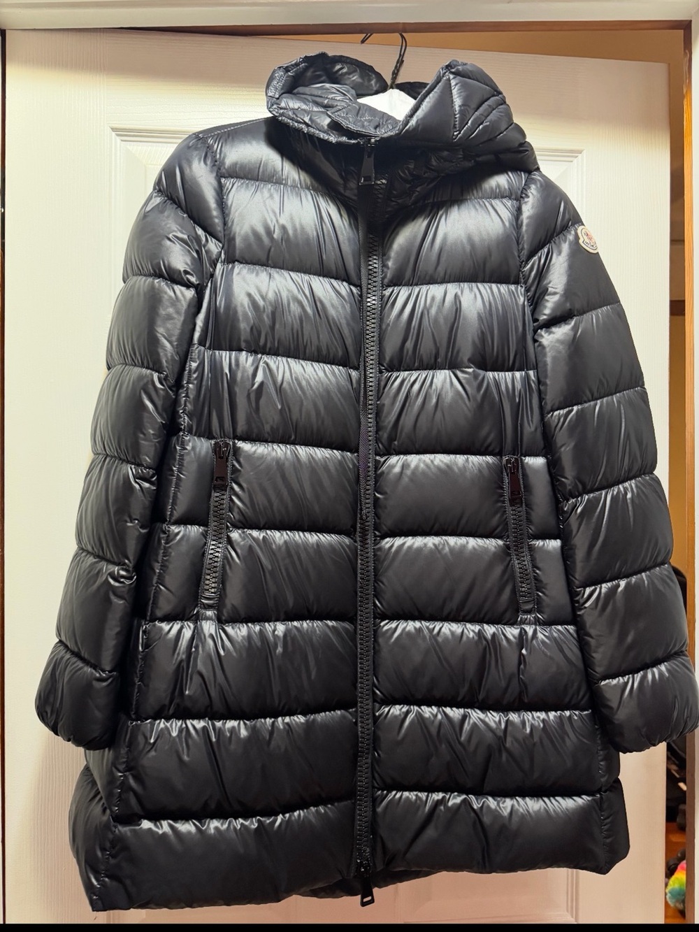 Moncler Black Quilted Hooded Puffer Coat